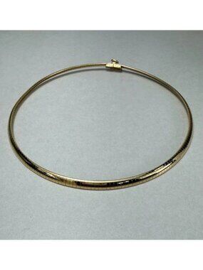 Gold Tone Snake Chain Choker Necklace Vintage Minimalist Elegant Modern